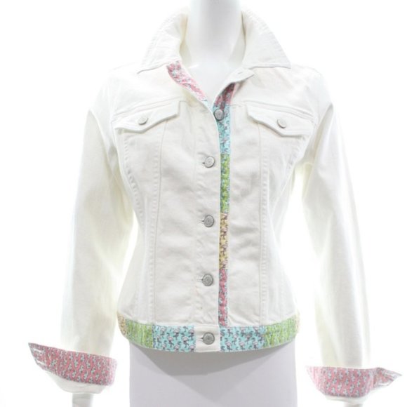 Vineyard Vines Jackets & Blazers - Vineyard Vines White Denim Jean Jacket Size Med
